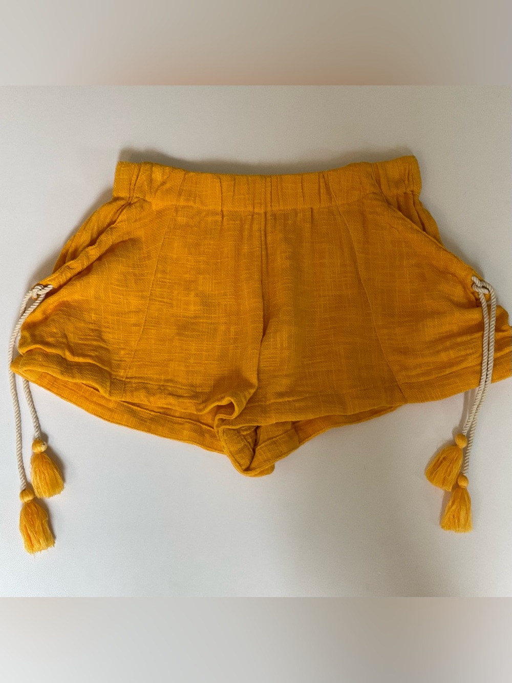 Free People Gauze Side Cinched Tassel Shorts XS